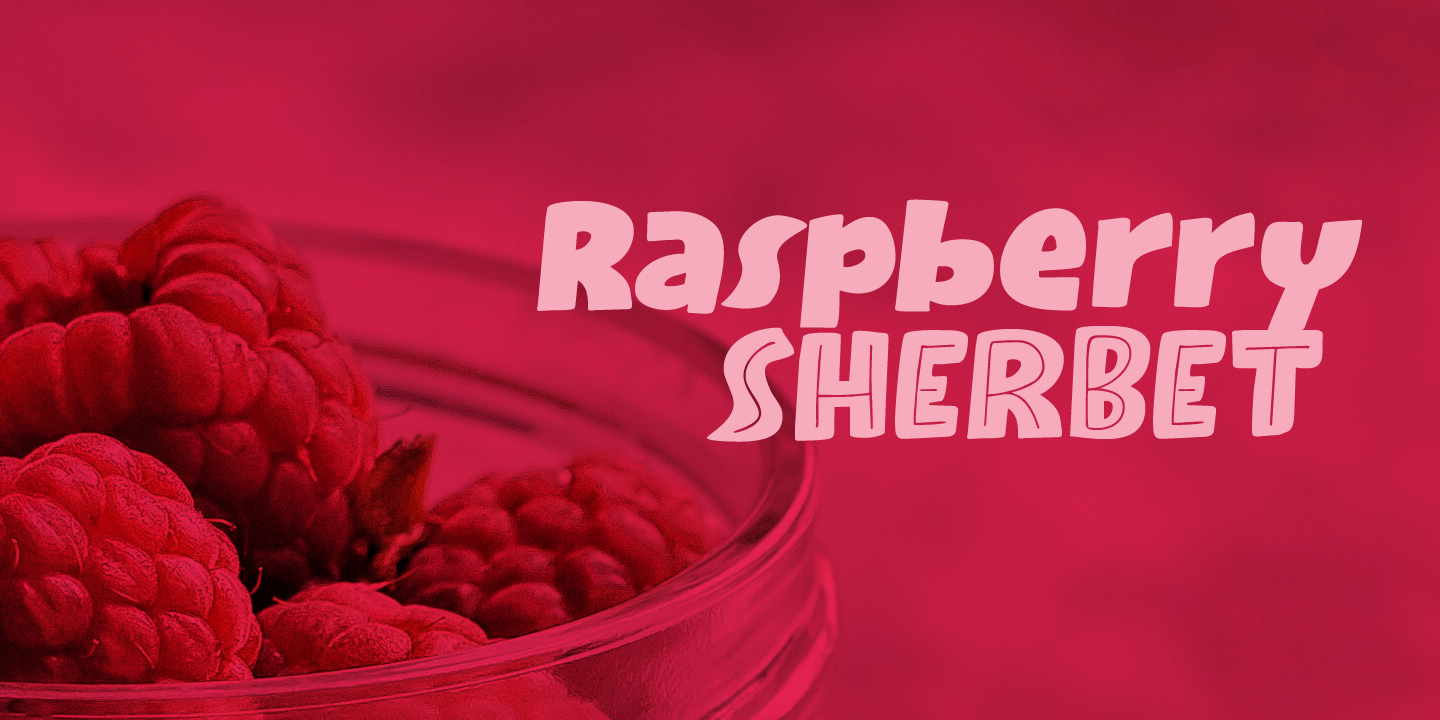 Beispiel einer Raspberry Sherbet-Schriftart